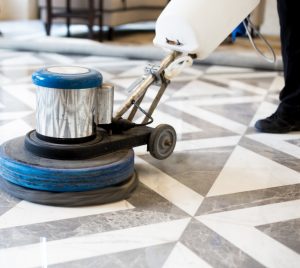 polishing marble floor
